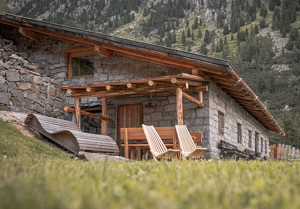 Berghütte im Ahrntal in Südtirol Aussenansicht